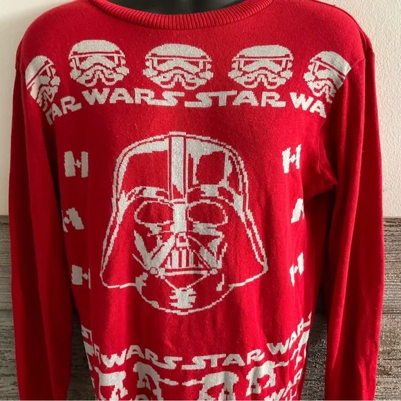 Star Wars Darth Vader Stormtroopers Ugly Christmas Sweater Sz Large Unisex (F1) - Picture 6 of 6